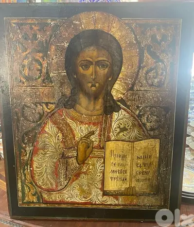 19th century Russian Icon Christ pantocrator