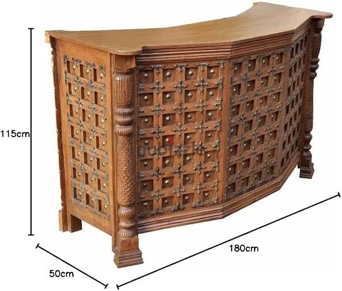 Bar Vintage Solid Wood with Stools 1