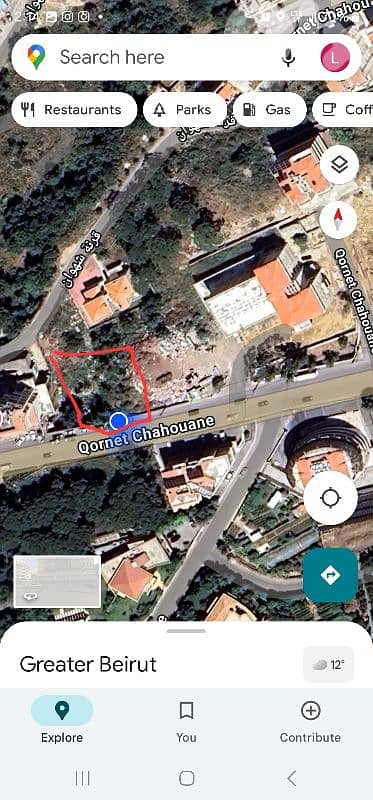 land for sale in cornet chehwen . أرض للبيع في قرنة شهوان