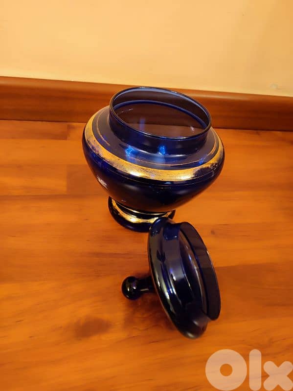 Blue glass bowl 1