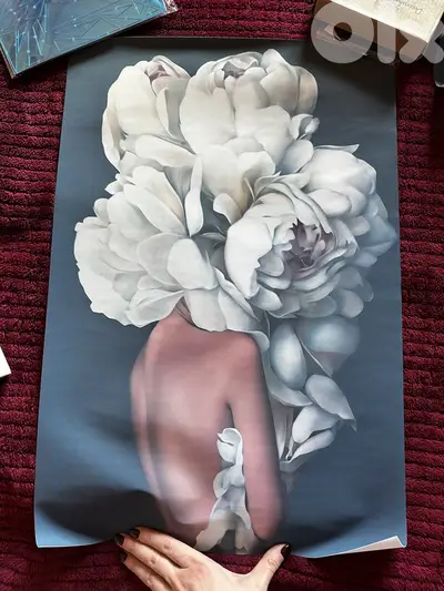 set of 3 paintings and stickers