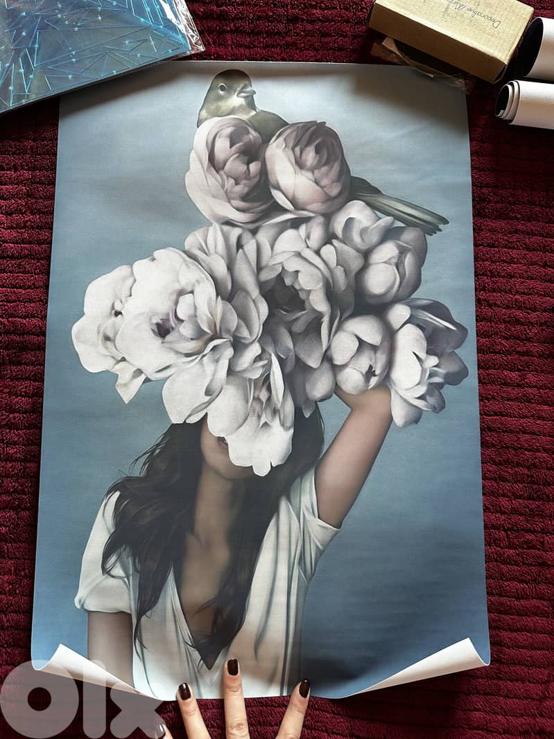 set of 3 paintings and stickers 1