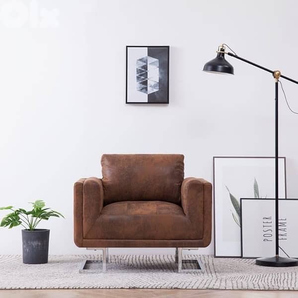 brown leather arm chair new 3