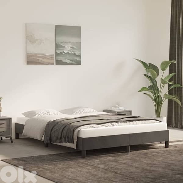 double bed grey fabric frame 1
