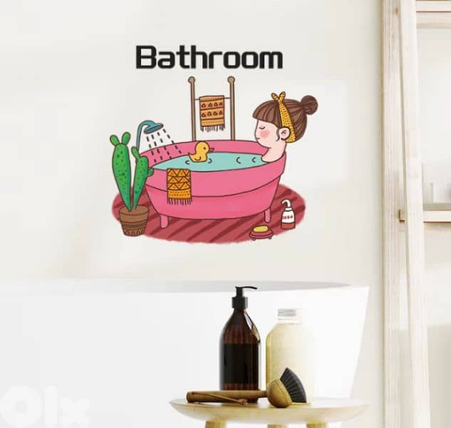 Funky long lasting and removable bathroom sticker 3$ 0