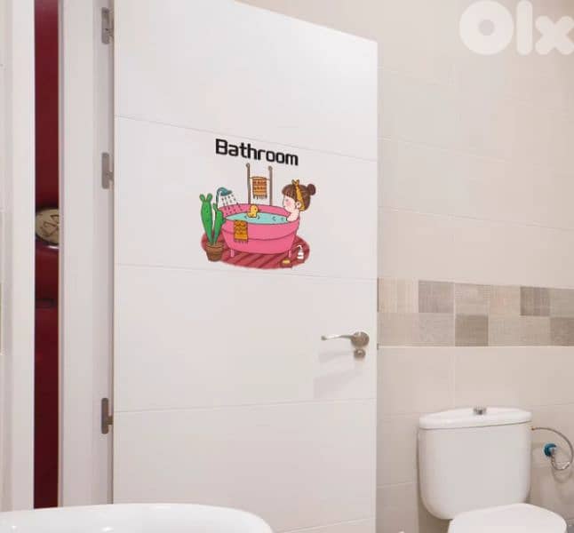 Funky long lasting and removable bathroom sticker 3$ 12