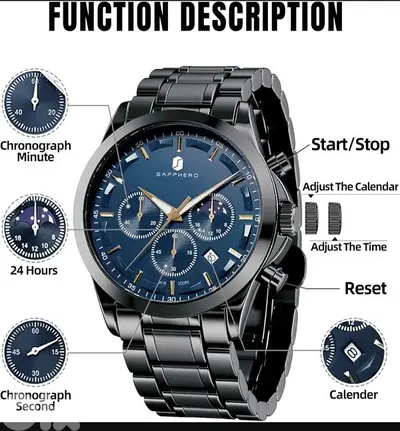 Sapphero Men's Watch Waterproof Chronograph AntiScratch/4$ delivery