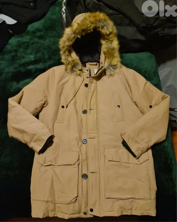 Bershka Beige Parka Jacket 1