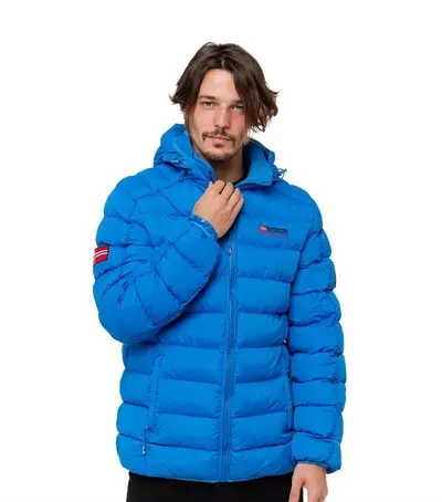 Geographical Norway Blue Puffer Jacket