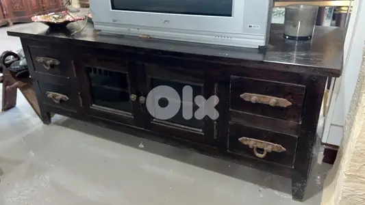 solid wood teak tv table