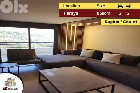 Faraya 85m2 | Chalet | Duplex | Mountain View | Prime Location | DA |
