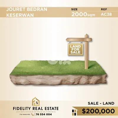 Land for sale in Jouret Bedran keserwan AC38