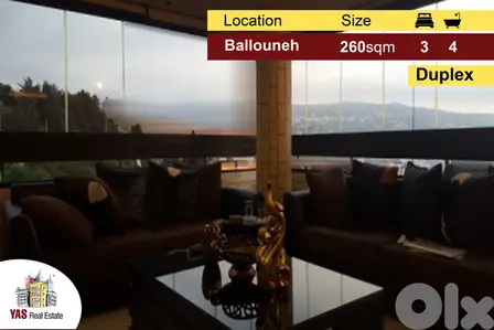 Ballouneh 260m2 | duplex | partly furnished | Luxurious |