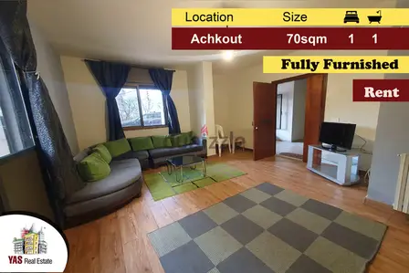 Achkout 70m2 | Rent | Terrace | Fully Furnished |Prime Location|DA/KH