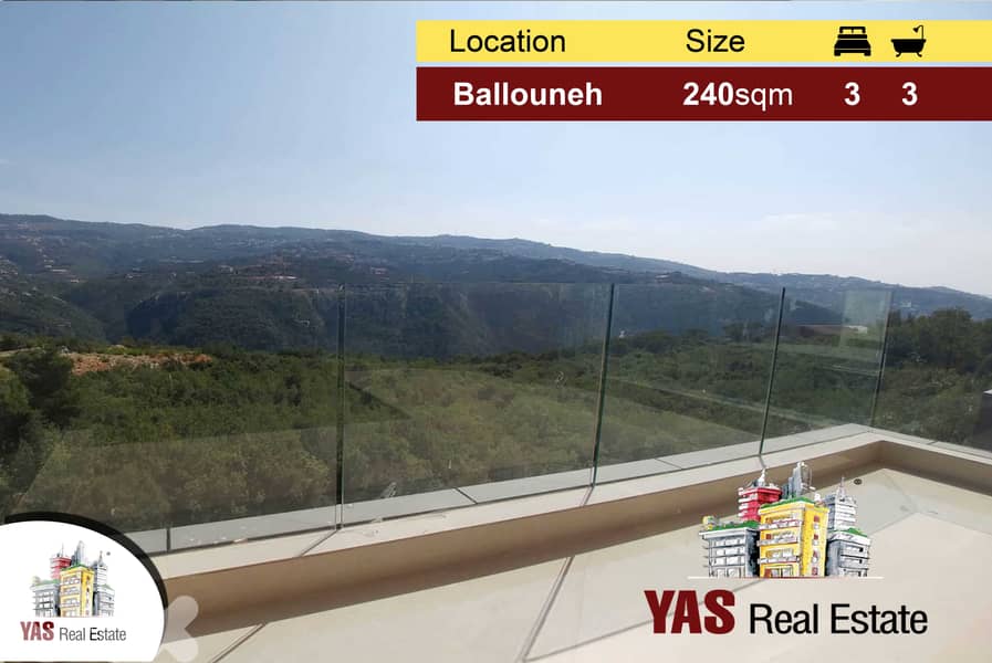 Ballouneh 240m2 duplex - new - panoramic view - private street - 0