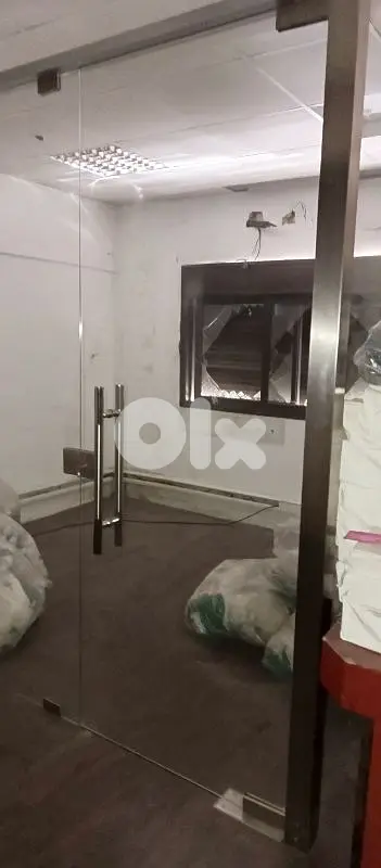 glass room with door
