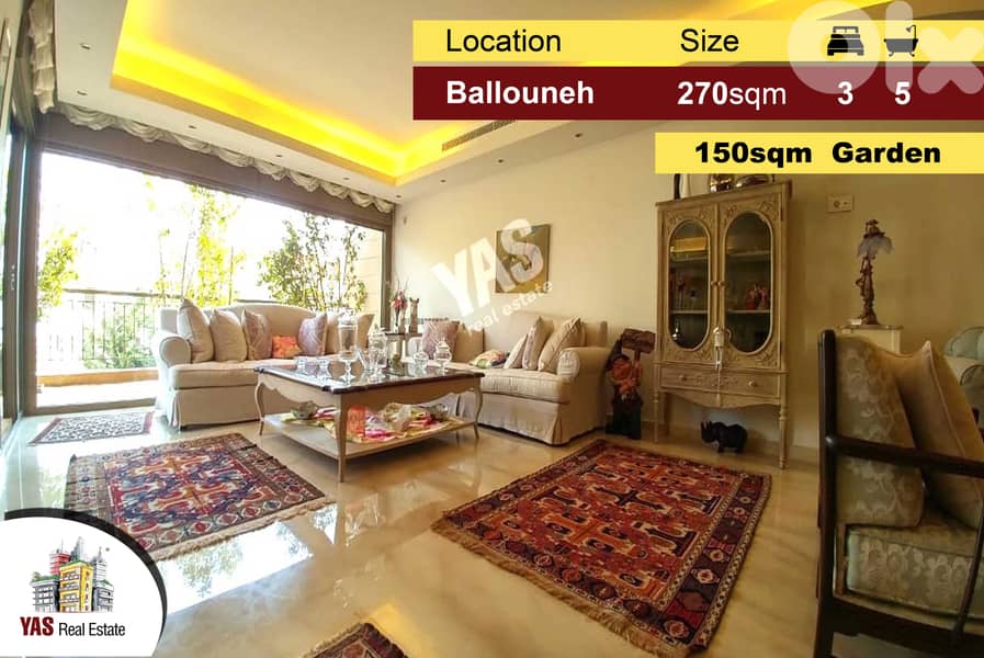 Ballouneh 270m2 | 150m2 Garden | High-End | Unique Property | 0