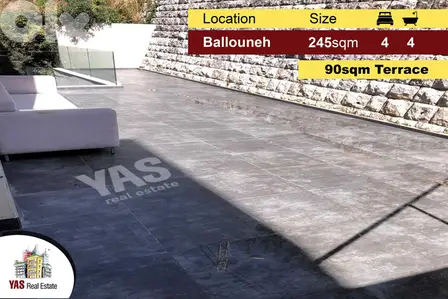 Ballouneh 245m2 | 90m2 Terrace | Panoramic View | Super Luxury |