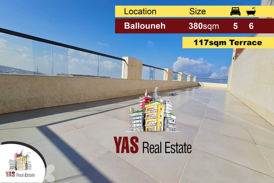 Ballouneh 380m2 Duplex | 117m2 Terrace | New | High-End | Prime | View 0