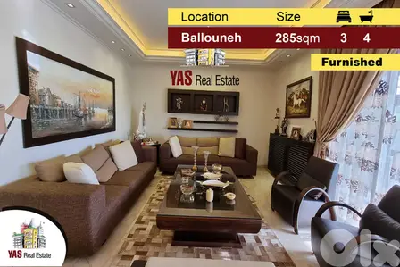 Ballouneh 285m2 | Designer’s Signature | Prime | Furnished | Unique |