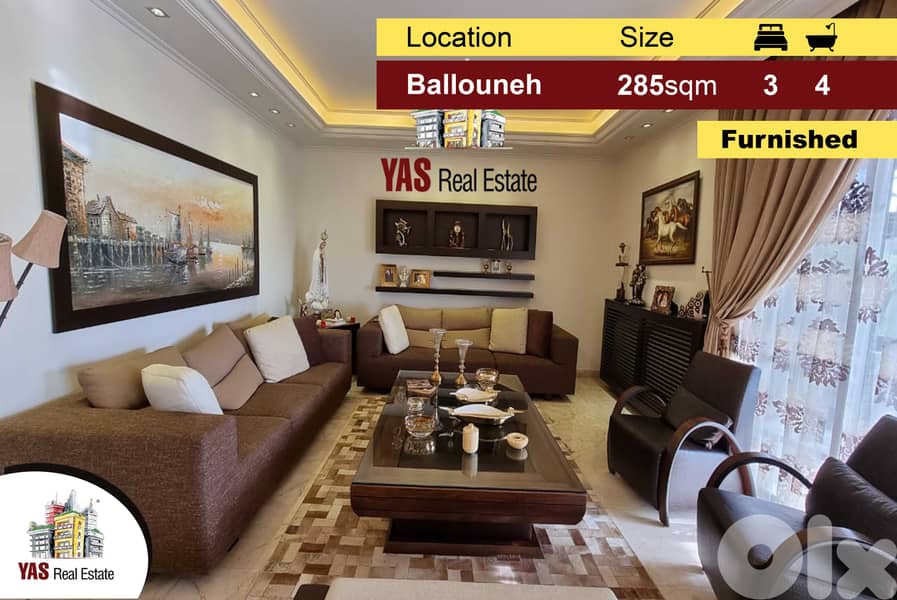 Ballouneh 285m2 | Designer’s Signature | Prime | Furnished | Unique | 0