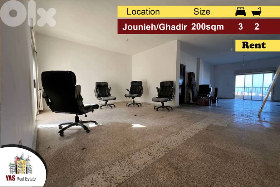 Jounieh/Ghadir 200m2 | Rent | Prime Location | Panoramic View | EH 0