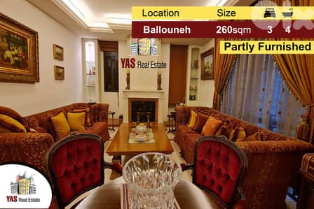 Ballouneh 260m2 | Partly Furnished | High-end | Upgraded | Unique |