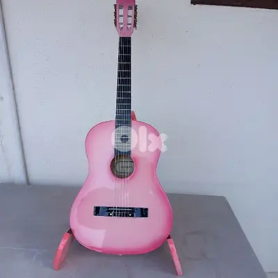 Classic  Guitar - Rose color - size 3/4 with Stand in wood