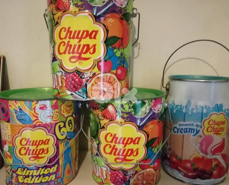 Chupa chups lollipops vintage tin containers 1