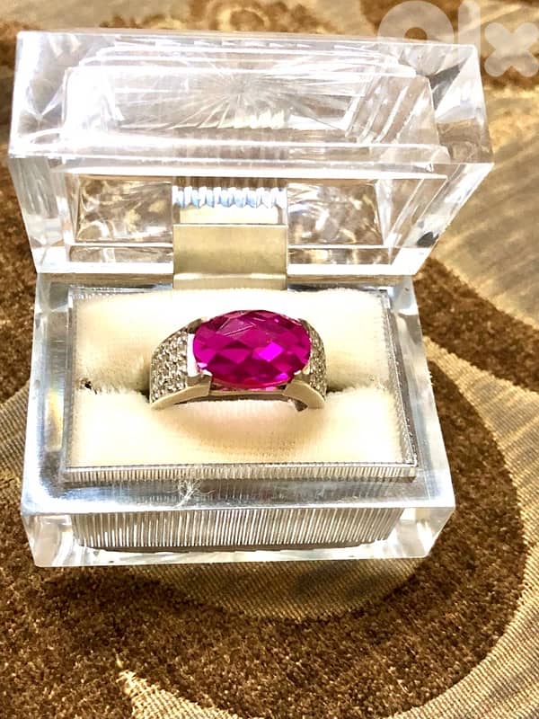 Ruby Ring silver 925 It is worn by both sexes, men and women original 0