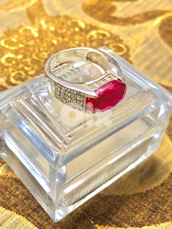 Ruby Ring silver 925 It is worn by both sexes, men and women original 9