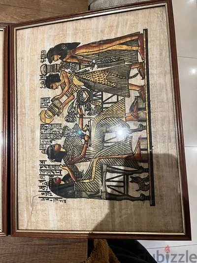 antique egyptian pharoahs pictures painted on wood paper