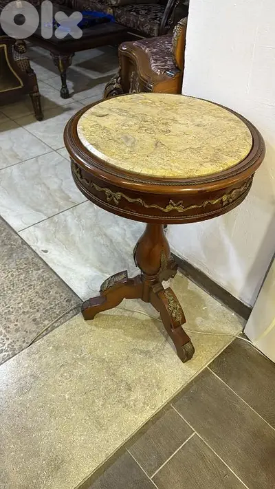 طاولات وج رخام مصري خشب زان انتيك