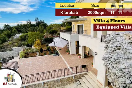 Kfarakab 2000m2 | Terrace/Garden | Equipped Villa | 4 floors | AC |