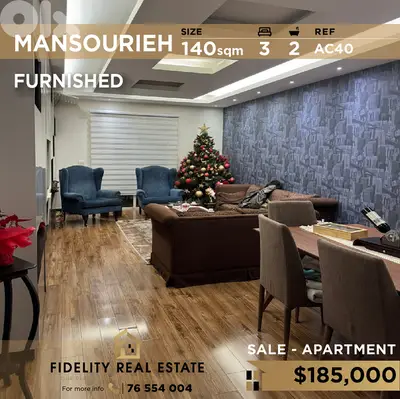 Apartment for sale in Mansourieh furnished AC40