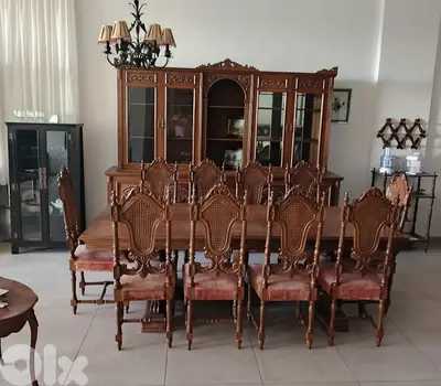 اوضة سفرة ملكية خشب زان انتيك