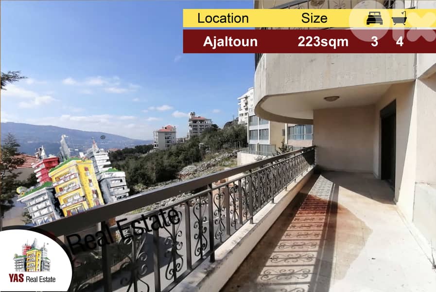 Ajaltoun 223m2 | 65m2 Terrace | Luxury | Good Condition | Open View| 0