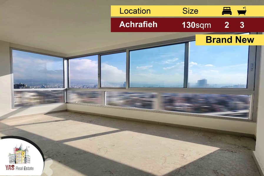 Achrafieh 130m2 | Brand New | Ultra Prime Location | Mountain view | S 0