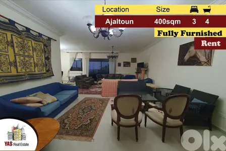 Ajaltoun 400m2 | Rent | Fully Furnished | Well Maintained | KH |