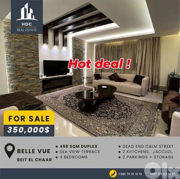 Belle Vue Beit el Chaar 450 sqm duplex fully decorated 0