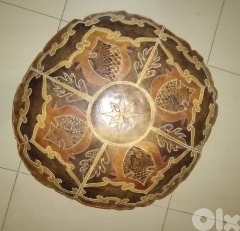 Vintage leather Pouf 58*25 cm 0