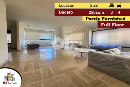 Badaro 250m2 | Partly Furnished | Full Floor | Mint Condition | AC |