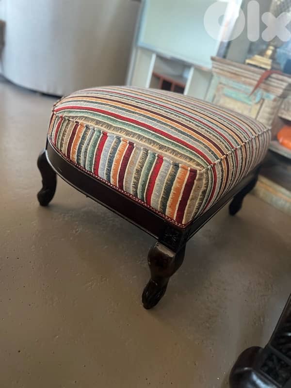 chair burger with pouf solid wood 6