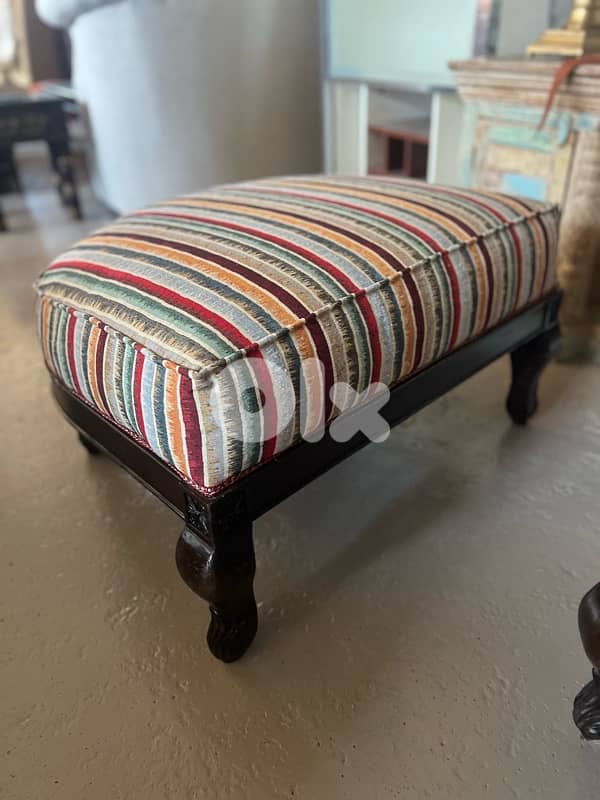chair burger with pouf solid wood 10