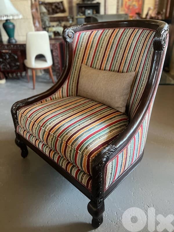 chair burger with pouf solid wood 13