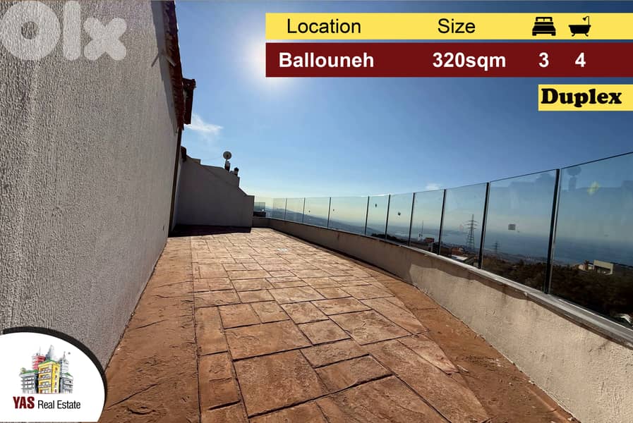 Ballouneh 320m2 | Duplex | New | Panoramic View | Unique property |AC 0