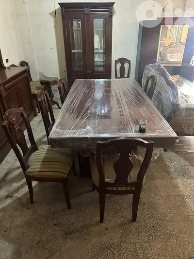 اوضة سفرة خشب زان ولاتي كلا ملبسة قشرة زان
