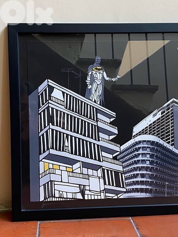 Batman takes Beirut black frame tableau 2