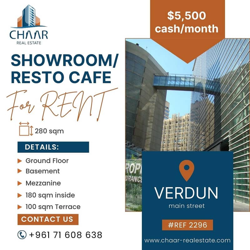 Showroom/Resto Cafe for Rent in Verdun-R2296 0