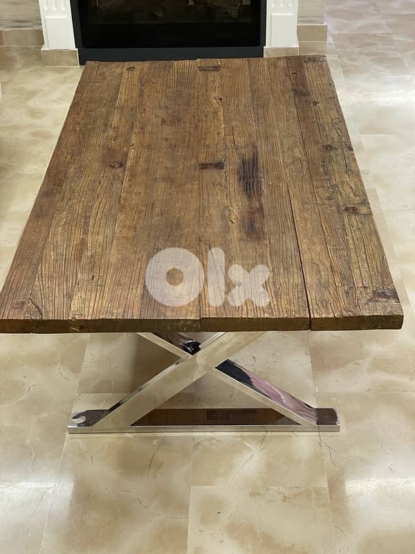 Vanlian  Wooden center table with Chrome legs 1
